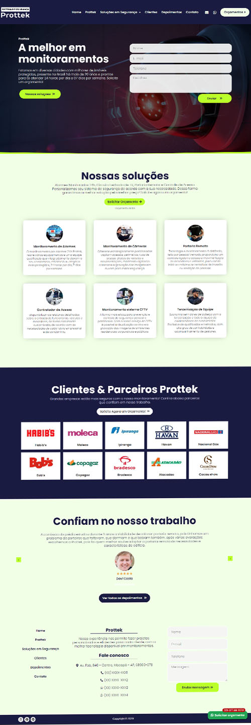 Modelo de Site para empresas de segurança sistema de monitoramento e cameras Modelo de Site para empresas de segurança sistema de monitoramento e cameras